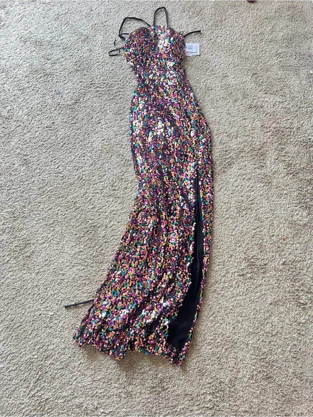 Multicolor Sequin Party Dress - (Black Base). Size 1/2